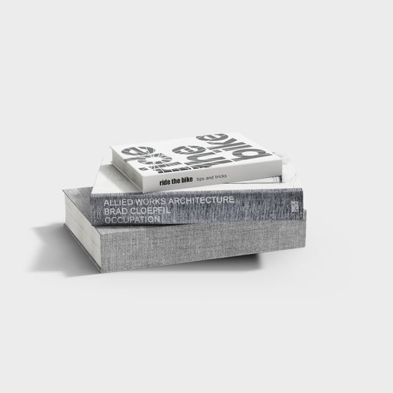 Stacked Books Low Poly 3D Model