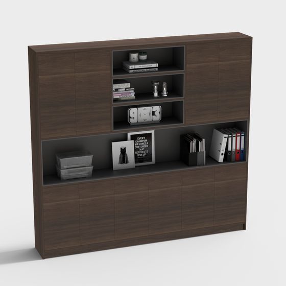 Modern Minimalist Low-Poly Bookshelf 3D model