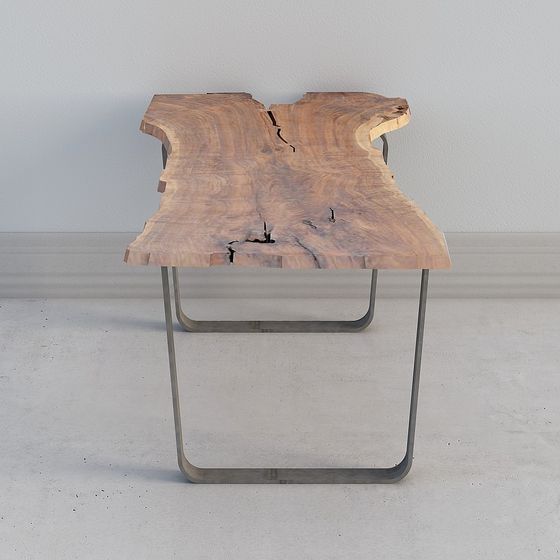 Natural Wooden Table 3D Model for Modern Aesthetics
