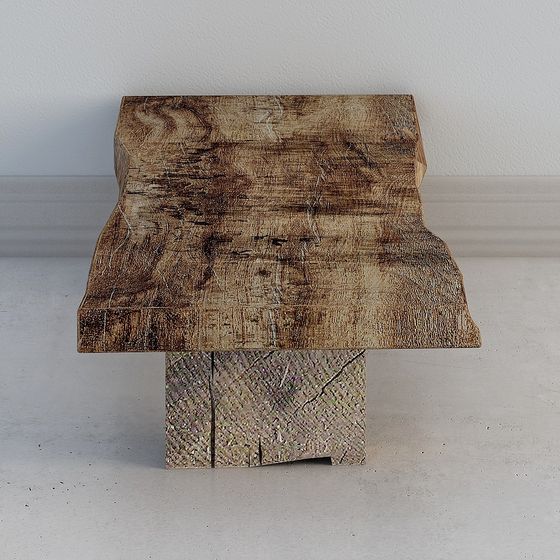 Rustic Wooden Bench 3D model for Various Projects