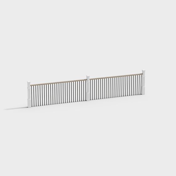 Elegant Low-Poly Classic Fence 3D model