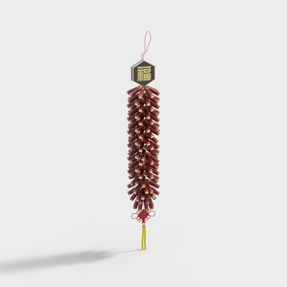 Red Fortune Tassel 3D model