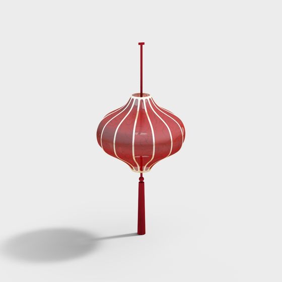 Chinese Red Lantern 3D model for Cultural Projects