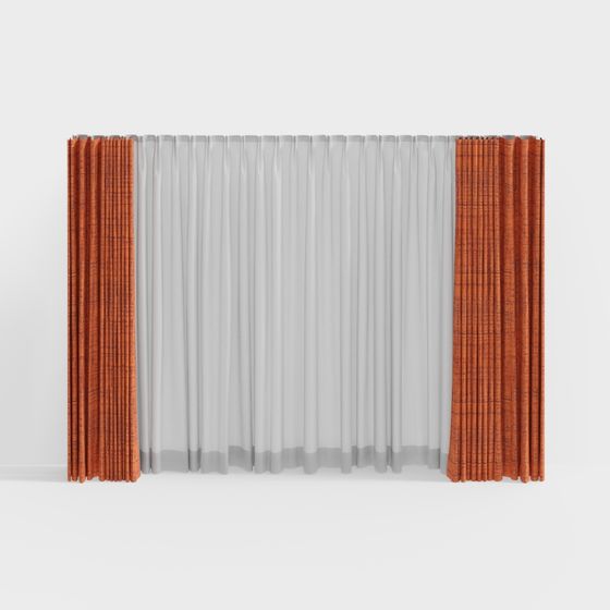 Elegant Low-Poly Curtain 3D Model for Modern Spaces