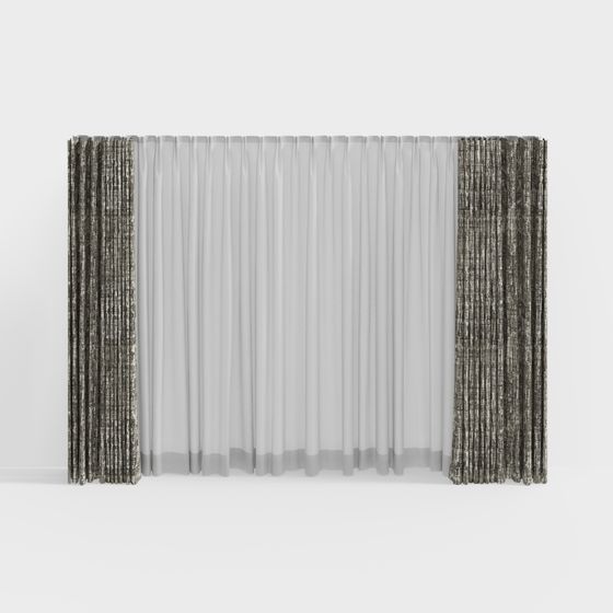 Elegant Sheer Curtain 3D model
