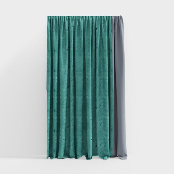 Stylish Velvet Curtain 3D model for Modern Interiors