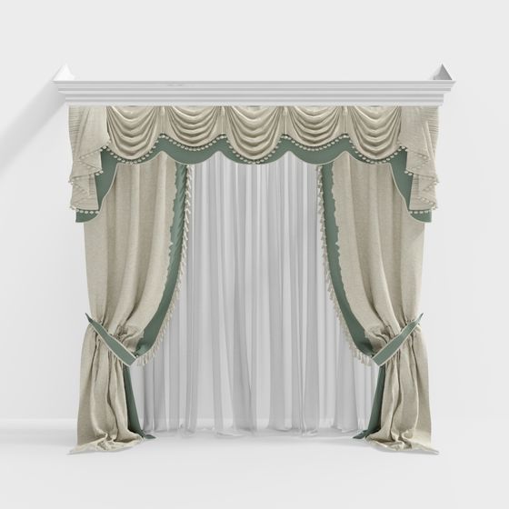Stylish Curtain 3D model for Creative Projects