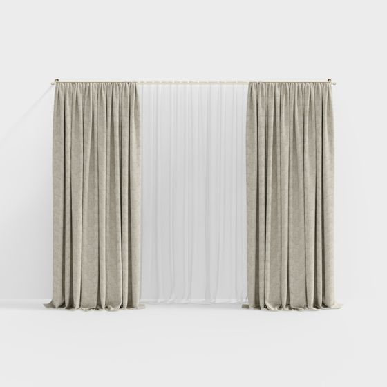 Elegant Minimalist Curtain 3D model