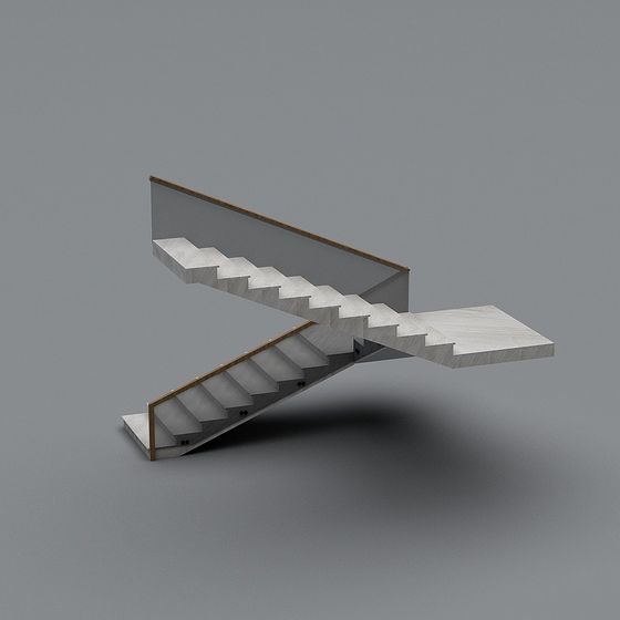 Abstract Low-Poly Staircase 3D model Design