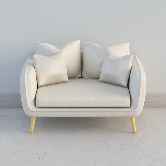 Cozy Corner Low Poly Sofa 3D model