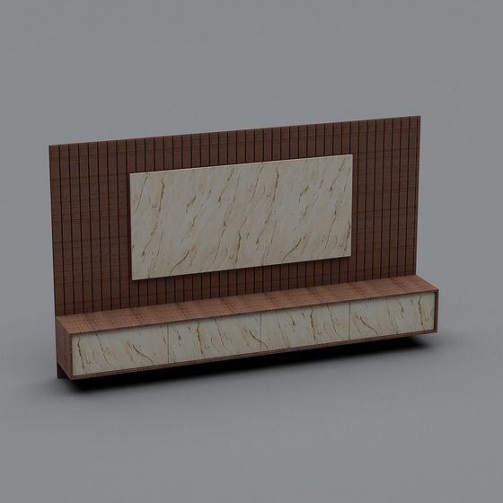 Stylish Low-Poly High-Detail TV Wall Unit 3D model for Modern Interiors