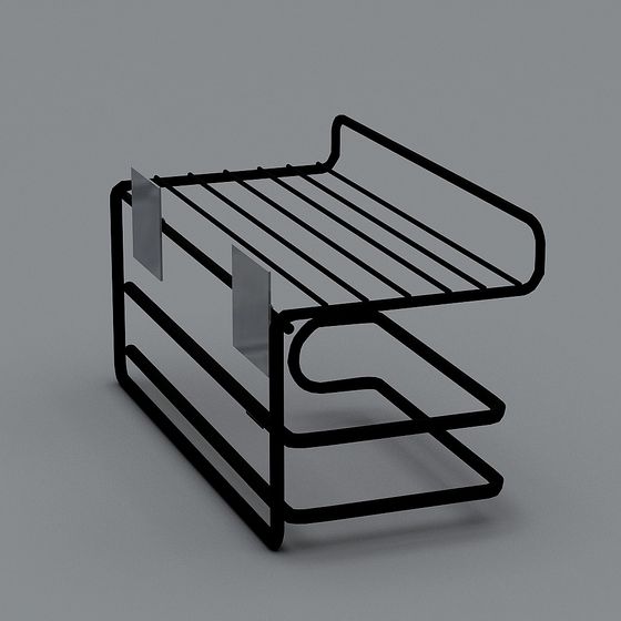 Unique Geometric Metal Shelf 3D model