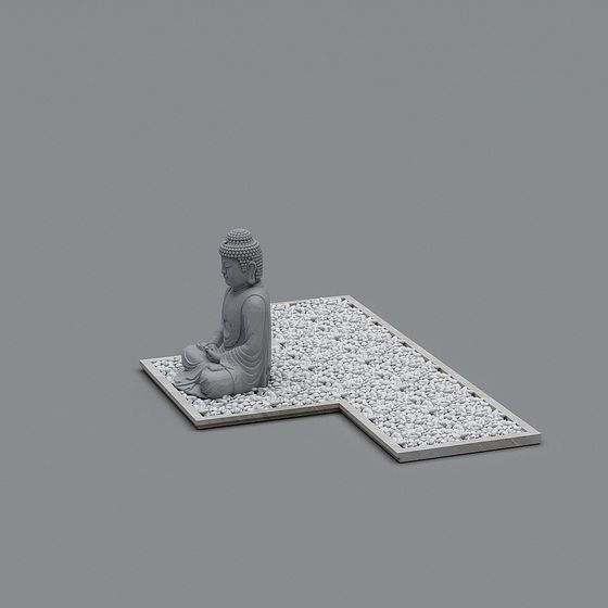 Meditative Buddha Low-Poly 3D model for Tranquil Spaces