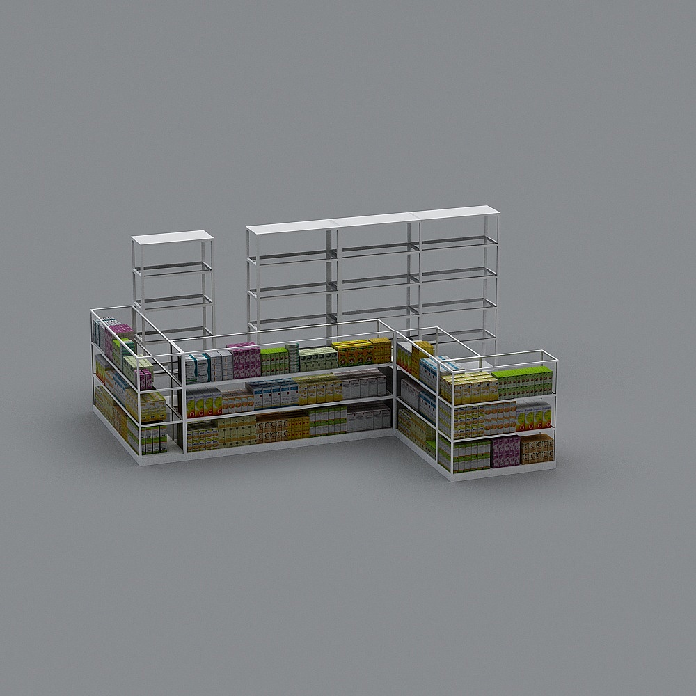 Urban Storage 3D Model - Modern Shelf Design