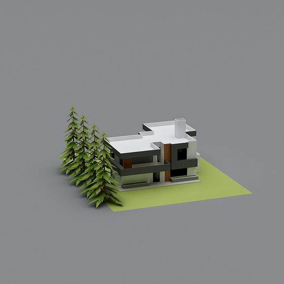 Mountain Breath Modern Cabin 3D model