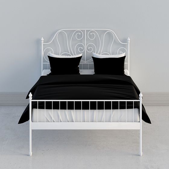 Elegant Scroll Bed 3D model