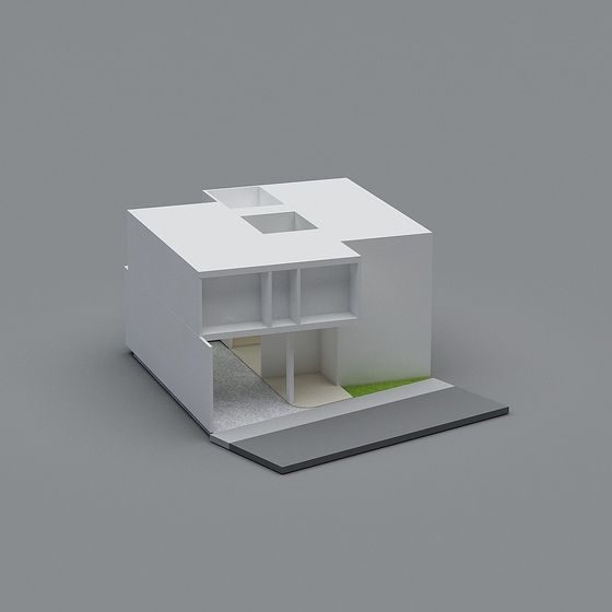 Contemporary Minimalist Building 3D model