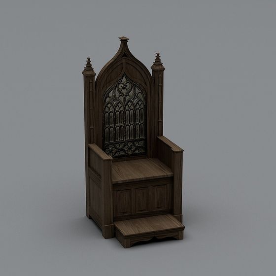 Gothic Throne 3D model for Medieval Settings