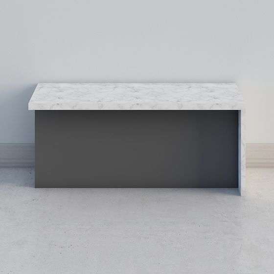 Elegant Marble Top Long Table 3D model