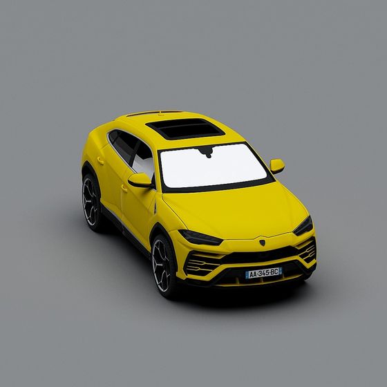 Vibrant Yellow SUV 3D model for Creative Projects