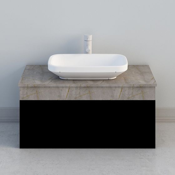 Luxury Minimalist Bathroom Cabinet 3D model