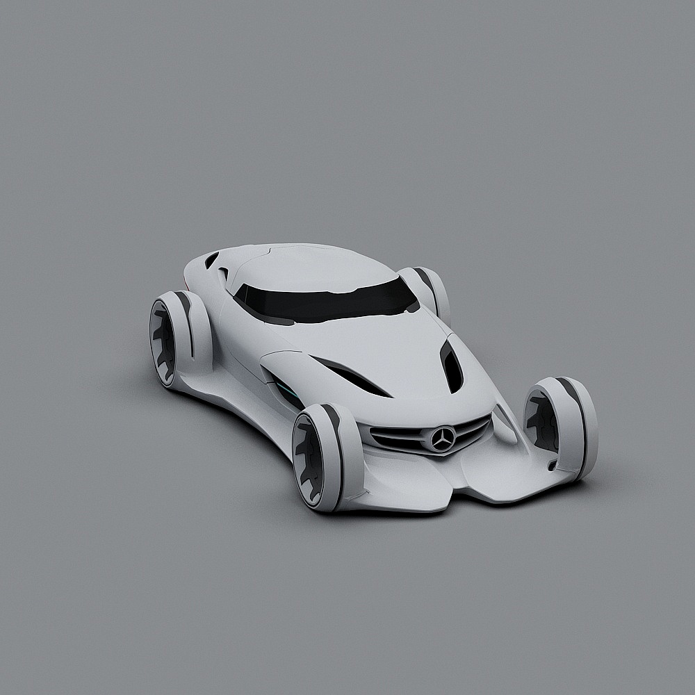 Futuristic Low-Poly Sports Car 3D model