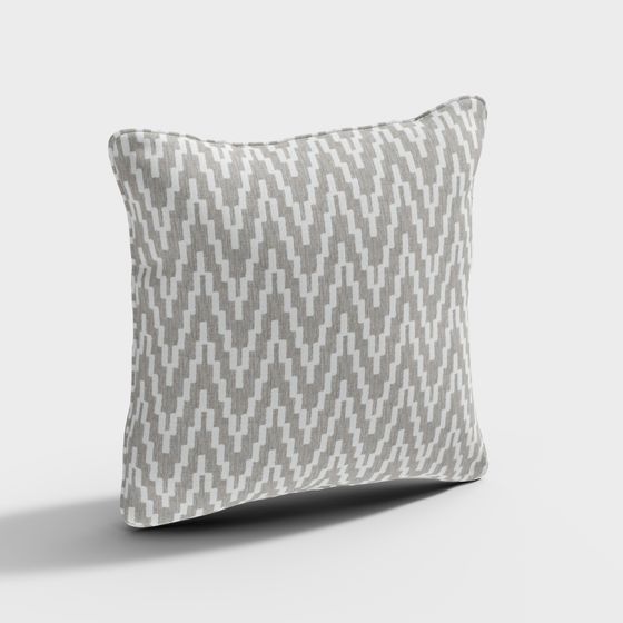 Stylish Geometric Pillow 3D model for Modern Interiors