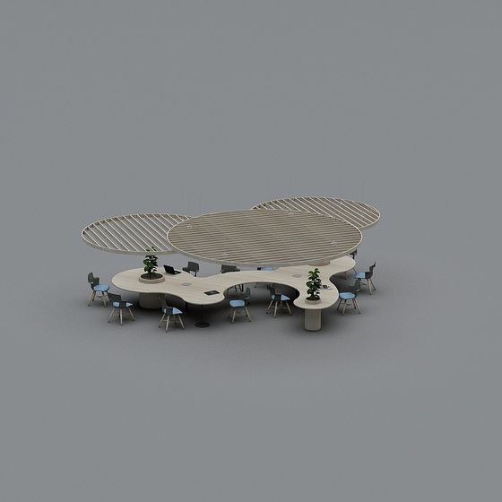 Futuristic Conference Room 3D model