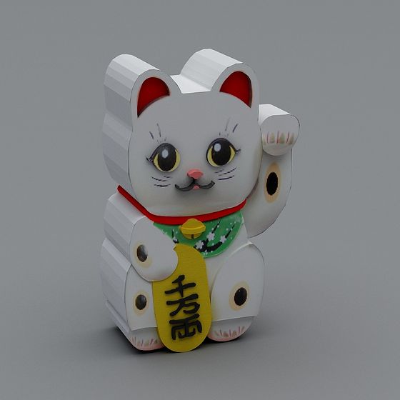 Charming Lucky Cat 3D model