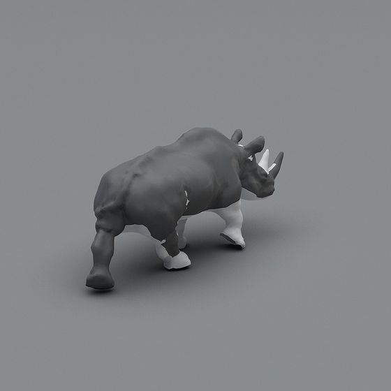 Low-Poly Realistic Rhino 3D Model