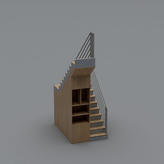 Stylish Low-Poly Staircase 3D model