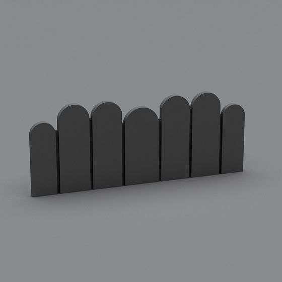 City Boundary Low Poly Fence 3D model