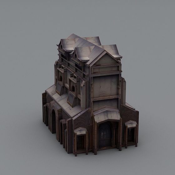 Ghost City 3D Model - Mysterious Architectural Design
