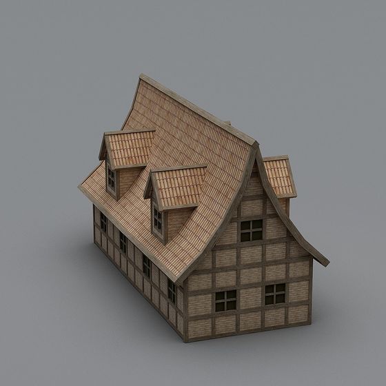 Medieval Wooden House 3D model