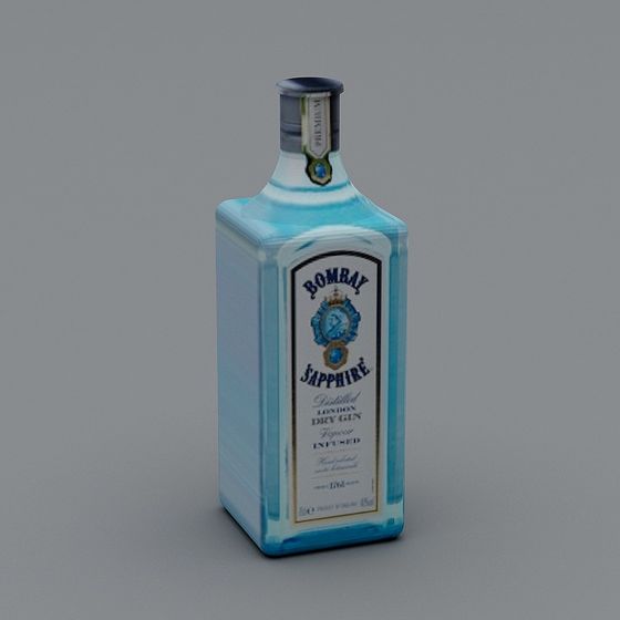 Charming Bombay Sapphire Gin Bottle 3D model