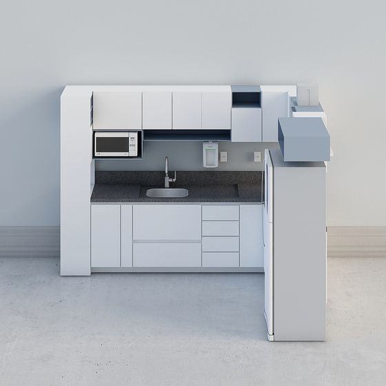 Modern Minimalist Kitchen 3D model Design