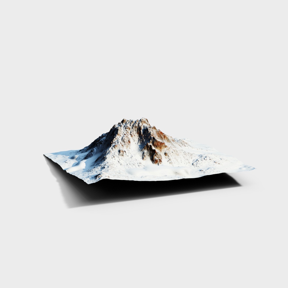 Snowy Peak 3D Model – Detailed Mountain Terrain