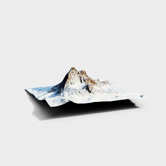 Snow-Capped Mountain Peak 3D model