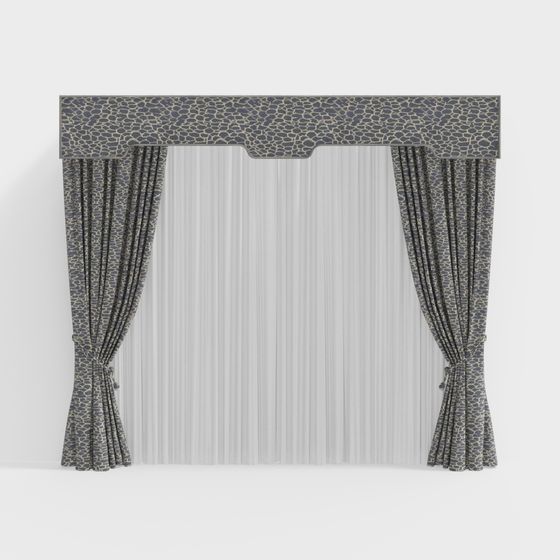 Glam Leopard Curtain 3D model for Elegant Interiors