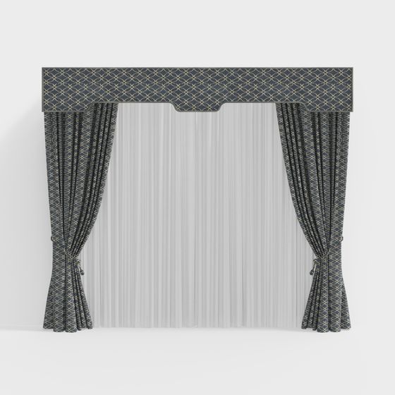 Stylish Low-Poly Curtain 3D Model for Creative Spaces