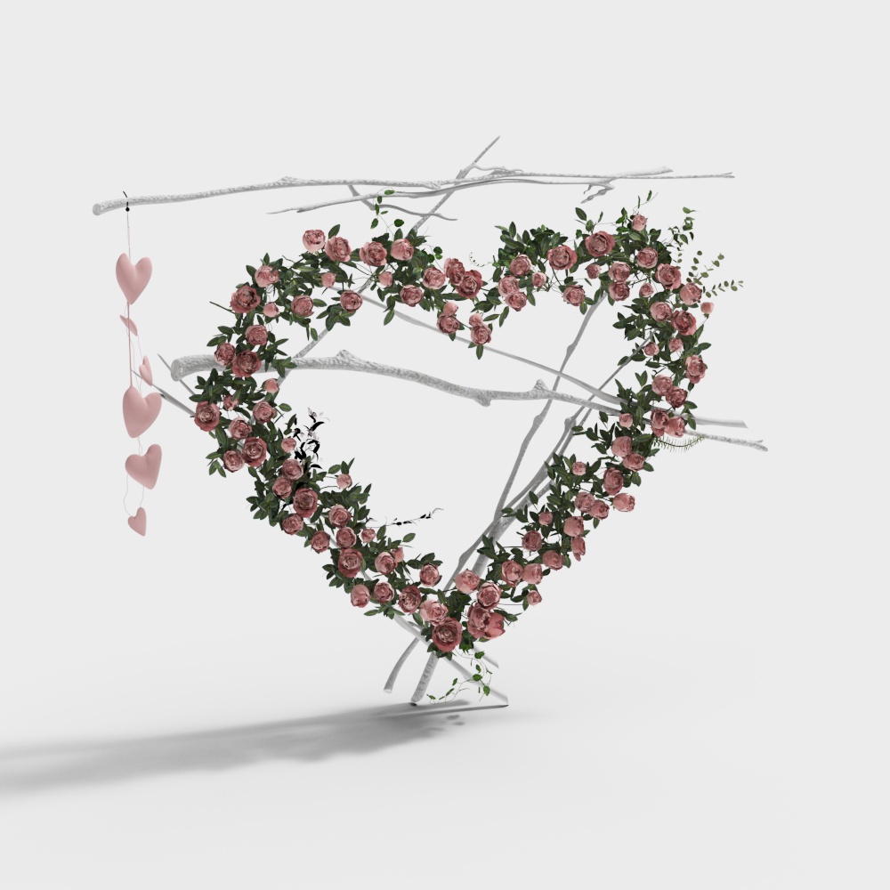 Heart-Shaped Flower Stand 3D model