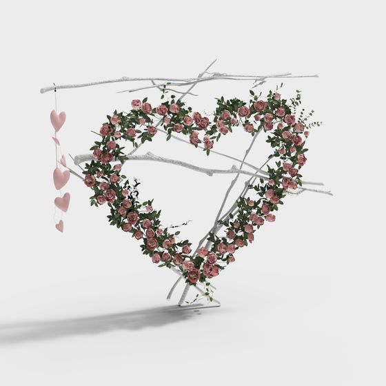 Heart-Shaped Flower Stand 3D model