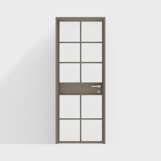 Elegant Glass Door 3D model in Modern Minimalism