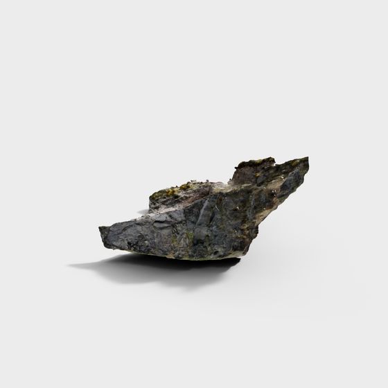 Realistic Low-Polygon Rock Fragment 3D model
