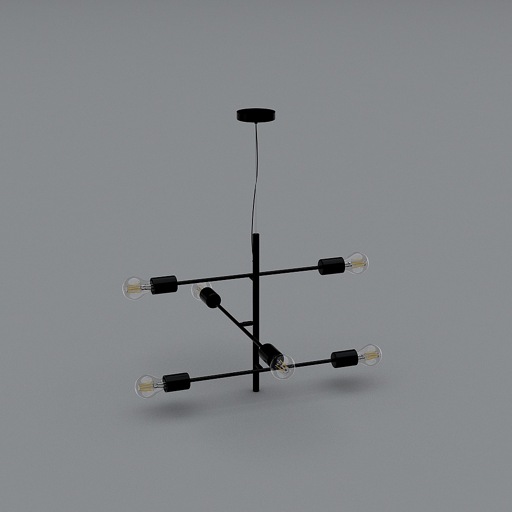 Industrial Style Chandelier 3D model
