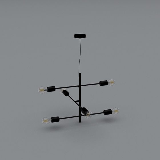 Industrial Style Chandelier 3D model
