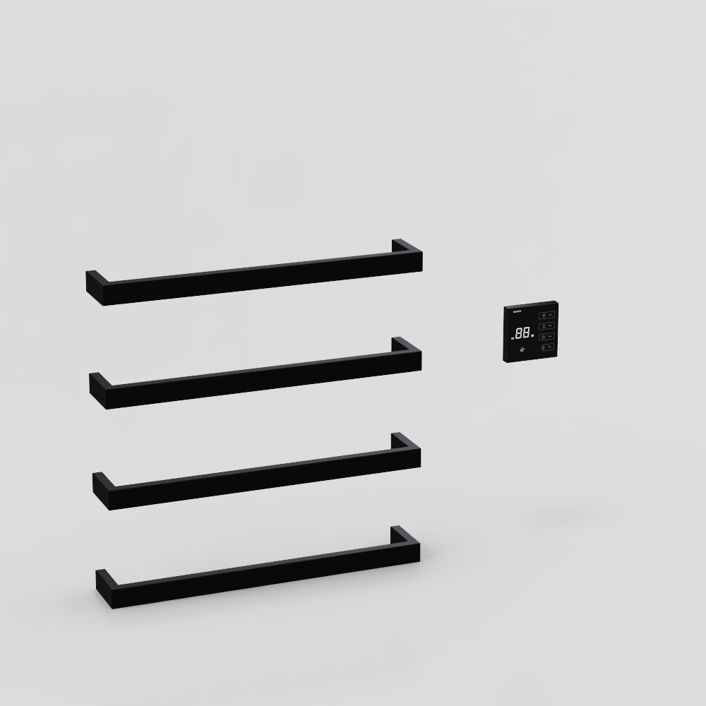 High-end modern model-carbon fiber electric towel rack-F312 electroplated black