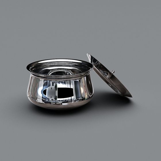 Stylish Stainless Steel Pot 3D model for Modern Designs