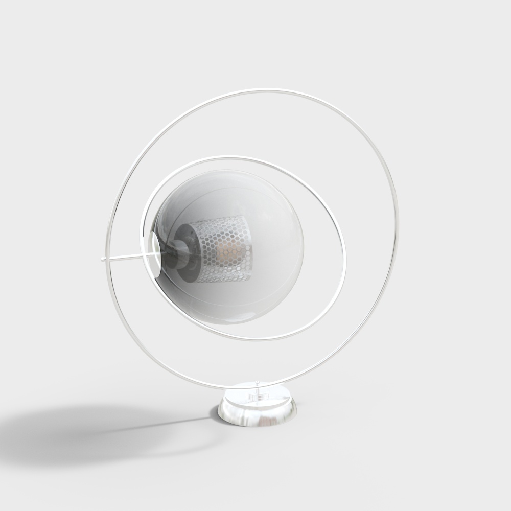 Suspended Light Fixture Low-Poly 3D Model – Metallic Modern Design