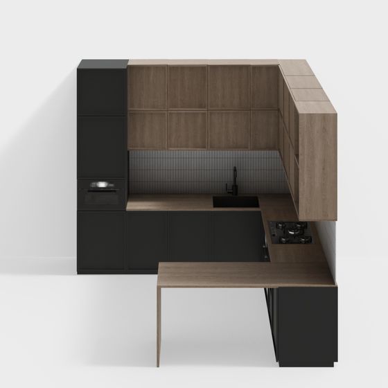 Stylish Low-Poly Kitchen 3D model for Creative Projects